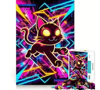 Puzzle da 1000 pezzi con gatto e stella,gioco di assemblaggio perfetto,attività per la mente,divertente e rilassante,regalo di Natale (38x26cm)
