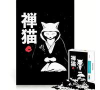 Puzzle da 1000 pezzi con gatto giapponese in meditazione,incastro preciso,gioco di concentrazione,allenamento,divertimento,relax,regalo di Natale (38x26cm)