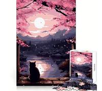 Puzzle da 1000 pezzi con gatto giapponese in stile Zen Pixel Art per adolescenti, ideale per il tempo libero, la fuga dalla realtà, un regalo significativo (50x75cm)