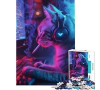 Puzzle da 1000 pezzi con gatto gioco avvincente ideale per coltivare la pazienza rilassarsi analizzare e sviluppare la logica un'opera d'arte (dimensioni 38x26cm)