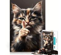 Puzzle da 1000 pezzi con gatto impertinente che lancia un avvertimento ideale per adolescenti un gioco per allenare la mente un'attività artistica rilassante e un regalo perfetto per le festività