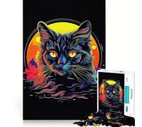 Puzzle da 1000 pezzi con gatto in stile Pop Art per adolescenti, rompicapo rilassante, assemblaggio di immagini, regalo affettuoso (38x52cm)