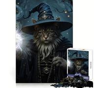 Puzzle da 1000 pezzi con gatto mago che lancia un incantesimo,ideale per adulti Perfetto per stimolare la memoria,un hobby rilassante e un regalo festivo di dimensioni ideali (38x26cm)