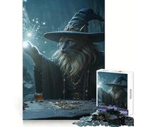 Puzzle da 1000 pezzi con gatto mago che lancia un incantesimo, ideale per ragazzi Gioco di abilità, per un'esperienza di evasione consapevole Bordi definiti Regalo stagionale (38x26cm)