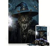 Puzzle da 1000 pezzi con gatto mago che lancia un incantesimo,ideale per sviluppare la destrezza mentale,per un relax facile e un incastro perfetto Regalo significativo (50x75cm)