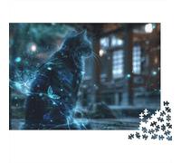 Puzzle da 1000 pezzi con gatto mago e magia oscura per adulti, giochi educativi, decorazione per la casa, difficile e stimolante, ideale per compleanni maschili e femminili, 70x50 cm/1000 pezzi.