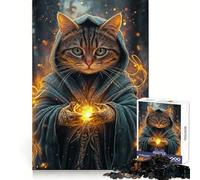 Puzzle da 1000 pezzi con gatto mago e poteri magici per adolescenti, ideale per attività ricreative e di esercizio fisico, con incastro perfetto, regalo di compleanno (38x52cm)