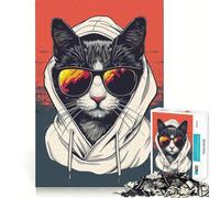 Puzzle da 1000 pezzi con gatto,meme,Thug Life,pezzi ben tagliati,gioco per lo sviluppo delle capacità cognitive,divertimento e relax,decorazione natalizia (50x75cm)