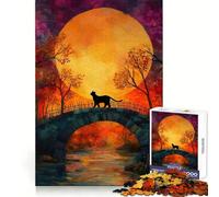 Puzzle da 1000 pezzi con gatto nero e tema stregoneria per adulti, stimolante per il pensiero critico, antistress, divertente, con bordi precisi e un regalo delizioso (50x75cm)