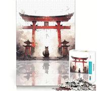Puzzle da 1000 pezzi con gatto nero giapponese,gioco di precisione e divertente,attività stimolante per la mente,svago rilassante,regalo di compleanno 38x52cm