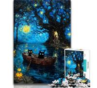 Puzzle da 1000 pezzi con gatto nero per adolescenti, aiuta il cervello a esercitare i giocattoli avvincenti per coltivare la pazienza Un'opera d'arte 50x75cm