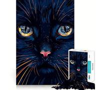 Puzzle da 1000 pezzi con gatto nero,per un gioco di precisione e cognitivo,ideale per il tempo libero e come regalo di Natale (38x52cm)