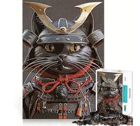 Puzzle da 1000 pezzi con gatto nero,samurai vintage e pezzi a incastro preciso,giocattolo creativo e divertente,ideale per momenti di relax e svago,regalo di compleanno 38x52cm