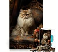 Puzzle da 1000 pezzi con gatto persiano e fiori per adulti e ragazzi ideale per stimolare la memoria favorire la calma e favorire la fuga dalla realtà con taglio liscio e un regalo speciale (50x75cm)