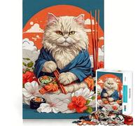 Puzzle da 1000 pezzi con gatto persiano vintage giapponese per ragazzi, gioco di intelletto, divertimento in famiglia, taglio di qualità, (38x26cm)