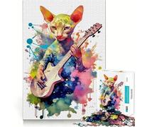 Puzzle da 1000 pezzi con gatto Peterbald e acquerelli per ragazzi ideale per stimolare la creatività e il relax perfetto per ritagliare con precisione e creare la lista dei desideri di Babbo Natale