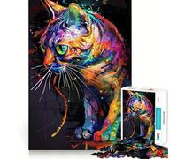 Puzzle da 1000 pezzi con gatto,pittura pop art,taglio preciso,gioco di abilità cognitive,divertimento per il tempo libero,regalo di Natale rilassante (38x26cm)