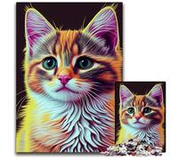 Puzzle da 1000 pezzi con gatto, Pop Art, volto di animale, puzzle per adulti, gioco rompicapo per adolescenti, regalo perfetto per le feste, 50x75CM/19,68x29,52 pollici.