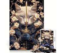 Puzzle da 1000 pezzi con gatto samurai Chartreux e spada, ideale per adulti Un'esperienza divertente e di qualità, perfetta per rafforzare la memoria e creare ricordi Regalo elegante (38x52cm)