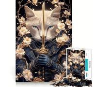 Puzzle da 1000 pezzi con gatto samurai Chartreux e spada, ideale per adulti Un'esperienza divertente e di qualità, perfetta per rafforzare la memoria e creare ricordi Regalo elegante (38x52cm)