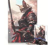 Puzzle da 1000 pezzi con gatto samurai della savana per adolescenti, facile da assemblare, per il tempo libero, con taglio preciso, regalo di Babbo Natale (50x75cm)
