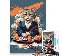 Puzzle da 1000 pezzi con gatto,stile tradizionale giapponese,tagli netti,arte logica,gioco di pensiero,relax,regalo di compleanno divertente (38x26cm)