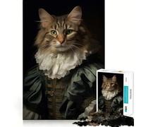 Puzzle da 1000 pezzi con gatto vittoriano per adulti,gioco di abilità mentale,taglio laser per un incastro perfetto,attività gratificante per le giornate di pioggia (38x52cm)