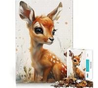 Puzzle da 1000 pezzi con gazzella e farfalla,decorazione a incastro,gioco per stimolare la mente,regalo per momenti di tranquillità,regalo di compleanno (38x52cm)