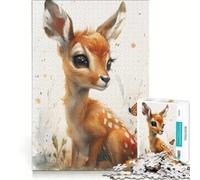 Puzzle da 1000 pezzi con gazzella e farfalla, gioco rompicapo, regalo di compleanno, con pezzi completamente ad incastro di forma casuale, 38x52cm