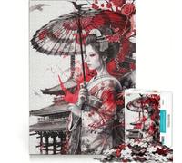Puzzle da 1000 pezzi con geisha giapponese, gioco interattivo, allena la mente e la manualità, compleanno e Natale 38x26cm