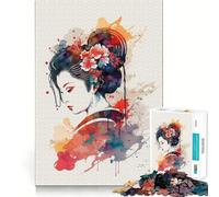 Puzzle da 1000 pezzi con geisha tradizionale giapponese, taglio preciso, decorazione, gioco di logica, regalo, gioco rilassante, attività per compleanno (50x75cm)