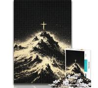 Puzzle da 1000 pezzi con Gesù dorato per adolescenti, 1000 pezzi, gioco per famiglie, antistress, sfida difficile, regali di Babbo Natale segreto, 50x75cm