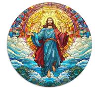 Puzzle da 1000 pezzi con Gesù in vetro colorato, puzzle difficile per adulti, sviluppa la coordinazione occhio-mano, perfetto come regalo di compleanno (67,5x67,5 cm)