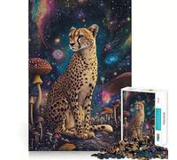 Puzzle da 1000 pezzi con ghepardo nel cosmo Gioco di precisione e stimolante per la mente,ideale per momenti di relax e divertimento,regalo di compleanno (50x75cm)