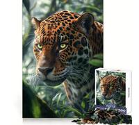 Puzzle da 1000 pezzi con giaguaro nella foresta tropicale per adulti, stimolante per il pensiero logico, ideale per il tempo libero e come regalo di compleanno (38x52cm)