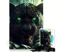 Puzzle da 1000 pezzi con giaguaro nero a caccia,disegno ritagliato con precisione,sfida intelligente e divertente,gioco per il tempo libero,regalo decorativo di Natale 38x52cm