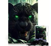 Puzzle da 1000 pezzi con giaguaro nero in caccia, ideale per ragazzi Stimola la mente, è un passatempo piacevole, con bordi uniformi e rappresenta un regalo memorabile (38x52cm)