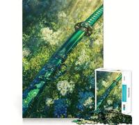 Puzzle da 1000 pezzi con giardino fiorito,katana affilata,gioco di costruzione,gioco di concentrazione,gioco tranquillo,divertimento per compleanno 50x75cm