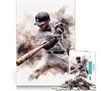 Puzzle da 1000 pezzi con giocatore di baseball che si muove,gioco di precisione,gioco cognitivo,gioco per il tempo libero,regalo di Natale (38x52cm)