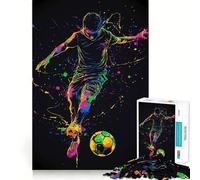 Puzzle da 1000 pezzi con giocatore di calcio in un'opera d'arte a schizzi, ideale per adulti, regalo, sfida mentale, gioco facile, svago, taglio preciso, regalo speciale (50x75cm)
