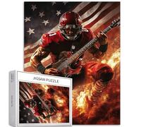 Puzzle da 1000 pezzi con giocatore di rugby che suona la chitarra per adulti con bandiera americana sfondo puzzle colorato fai da te per la decorazione della casa regali puzzle famiglia perfetto per