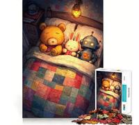 Puzzle da 1000 pezzi con giocattoli che dormono in una scena della buonanotte ideale per adolescenti Gioco logico e facile da completare perfetto per il tempo libero ideale come regalo di compleanno