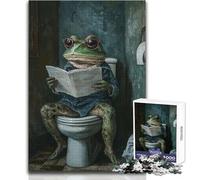 Puzzle da 1000 pezzi con giornale da toilette a forma di rana per adolescenti, gioco per lo sviluppo del pensiero logico, ottimo regalo per momenti significativi, dimensioni 50x75cm