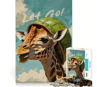 Puzzle da 1000 pezzi con giraffa a guscio, ideale per adulti, regalo, gioco di abilità mentale, divertimento tranquillo, design da assemblare, 38x52cm