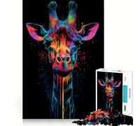 Puzzle da 1000 pezzi con giraffa arcobaleno per adolescenti, ideale per rafforzare la memoria e il legame familiare, con bordi precisi e un regalo pensato con cura (50x75cm)