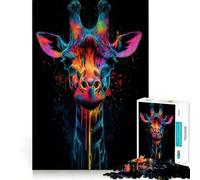 Puzzle da 1000 pezzi con giraffa arcobaleno per adulti, gioco per allenare la mente, morbido e rilassante, da assemblare, un regalo perfetto (38x26cm)