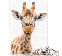 Puzzle da 1000 pezzi con giraffa in primo piano per adulti, gioco educativo di puzzle di carta per adolescenti adulti, 1000 pezzi (38x26 cm)