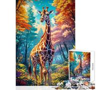 Puzzle da 1000 pezzi con giraffa nella natura gioco educativo difficile decorazione da parete per rafforzare l'amore tra le coppie (50x75cm)