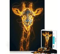 Puzzle da 1000 pezzi con giraffa radiosa per ragazzi, gioco di logica, momento di relax, taglio perfetto, lista dei desideri di Babbo Natale (38x26cm)