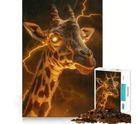 Puzzle da 1000 pezzi con giraffa spaventosa e fantastica per adolescenti, gioco mentale, momento di relax, taglio di alta qualità, regalo artistico (38x26cm)